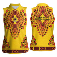 Personalized Uganda African Dashiki Women Sleeveless Polo Shirt - Wonder Print Shop