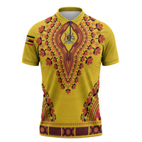 Personalized Uganda African Dashiki Zipper Polo Shirt - Wonder Print Shop