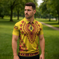 Personalized Uganda African Dashiki Zipper Polo Shirt - Wonder Print Shop