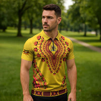 Personalized Uganda African Dashiki Zipper Polo Shirt - Wonder Print Shop