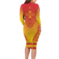 Personalized Zimbabwe African Dashiki Family Matching Long Sleeve Bodycon Dress and Hawaiian Shirt - Wonder Print Shop
