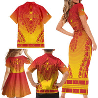 Personalized Zimbabwe African Dashiki Family Matching Short Sleeve Bodycon Dress and Hawaiian Shirt - Wonder Print Shop
