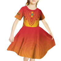 Personalized Zimbabwe African Dashiki Kid Short Sleeve Dress - Wonder Print Shop