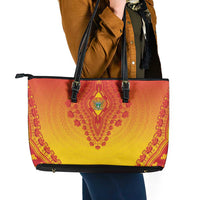 Zimbabwe African Dashiki Leather Tote Bag - Wonder Print Shop