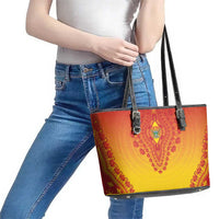 Zimbabwe African Dashiki Leather Tote Bag - Wonder Print Shop
