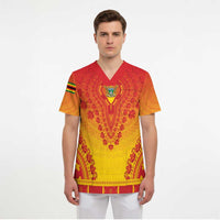 Personalized Zimbabwe African Dashiki Scrub Top - Wonder Print Shop