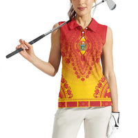 Personalized Zimbabwe African Dashiki Women Sleeveless Polo Shirt - Wonder Print Shop