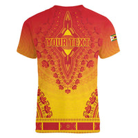 Personalized Zimbabwe African Dashiki Women V-Neck T-Shirt - Wonder Print Shop