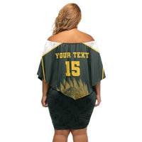 South Africa Rugby Personalised Family Matching Off Shoulder Short Dress and Hawaiian Shirt Springboks Mascot With King Protea - African Pattern - Wonder Print Shop