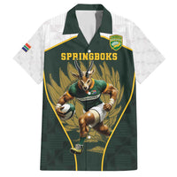 South Africa Rugby Personalised Family Matching Summer Maxi Dress and Hawaiian Shirt Springboks Mascot With King Protea - African Pattern - Wonder Print Shop