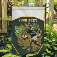 South Africa Rugby Personalised Garden Flag Springboks Mascot With King Protea - African Pattern - Wonder Print Shop