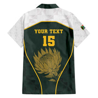 South Africa Rugby Personalised Hawaiian Shirt Springboks Mascot With King Protea - African Pattern - Wonder Print Shop
