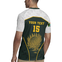 South Africa Rugby Personalised Rugby Jersey Springboks Mascot With King Protea - African Pattern - Wonder Print Shop
