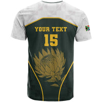 South Africa Rugby Personalised T Shirt Springboks Mascot With King Protea - African Pattern - Wonder Print Shop