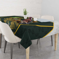 South Africa Rugby Personalised Tablecloth Springboks Mascot With King Protea - African Pattern - Wonder Print Shop