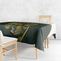 South Africa Rugby Personalised Tablecloth Springboks Mascot With King Protea - African Pattern - Wonder Print Shop