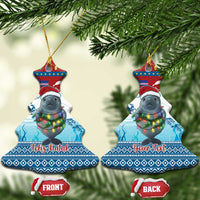 Personalised Cape Verde Christmas Ceramic Ornament Manatee Feliz Natal - Wonder Print Shop