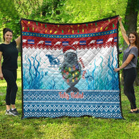Personalised Cape Verde Christmas Quilt Manatee Feliz Natal - Wonder Print Shop