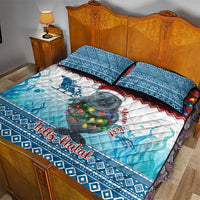 Personalised Cape Verde Christmas Quilt Bed Set Manatee Feliz Natal - Wonder Print Shop