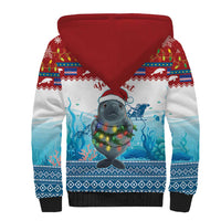 Personalised Cape Verde Christmas Sherpa Hoodie Manatee Feliz Natal - Wonder Print Shop