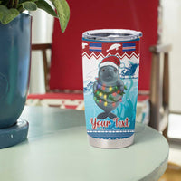 Personalised Cape Verde Christmas Tumbler Cup Manatee Feliz Natal - Wonder Print Shop
