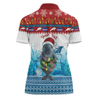 Personalised Cape Verde Christmas Women Polo Shirt Manatee Feliz Natal - Wonder Print Shop