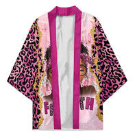 Black Her Story Kimono Faith Pink Leopard - Wonder Print Shop