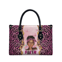 Black Her Story Leather Bag Faith Pink Leopard - Wonder Print Shop