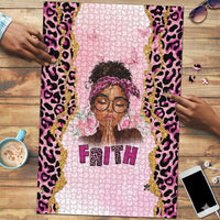 Black Her Story Puzzle Faith Pink Leopard - Wonder Print Shop