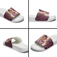 Black Her Story Slide Sandals Faith Pink Leopard - Wonder Print Shop