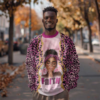 Black Her Story Sweatshirt Faith Pink Leopard - Wonder Print Shop