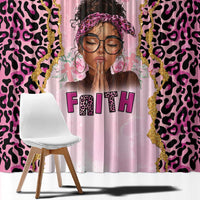 Black Her Story Window Curtain Faith Pink Leopard - Wonder Print Shop