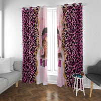 Black Her Story Window Curtain Faith Pink Leopard - Wonder Print Shop