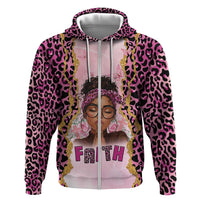 Black Her Story Zip Hoodie Faith Pink Leopard - Wonder Print Shop