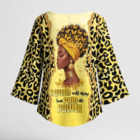 Black Her Story Kimono Sleeve Blouse A Queen Turns Pain Into Power - Wonder Print Shop