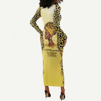 Black Her Story Long Sleeve Bodycon Dress A Queen Turns Pain Into Power - Wonder Print Shop