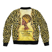 Black Her Story Sleeve Zip Bomber Jacket A Queen Turns Pain Into Power - Wonder Print Shop