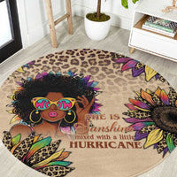 Black Her Story Sunshine Hurricane Round Carpet Empowered Black Woman - Wonder Print Shop