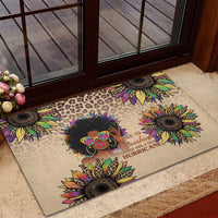 Black Her Story Sunshine Hurricane Rubber Doormat Empowered Black Woman - Wonder Print Shop