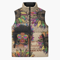 Black Her Story Sunshine Hurricane Sleeveless Puffer Jacket Empowered Black Woman - Wonder Print Shop