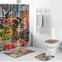 Black Her Story Graffiti Queen Bathroom Set Black Woman Empowerment - Wonder Print Shop