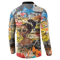 Black Her Story Graffiti Queen Button Sweatshirt Black Woman Empowerment