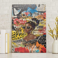 Black Her Story Graffiti Queen Canvas Wall Art Black Woman Empowerment - Wonder Print Shop
