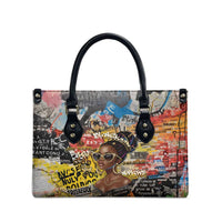 Black Her Story Graffiti Queen Leather Bag Black Woman Empowerment - Wonder Print Shop