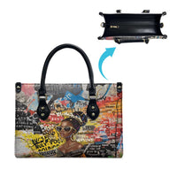 Black Her Story Graffiti Queen Leather Bag Black Woman Empowerment - Wonder Print Shop