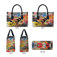 Black Her Story Graffiti Queen Leather Bag Black Woman Empowerment - Wonder Print Shop