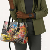 Black Her Story Graffiti Queen Leather Bag Black Woman Empowerment - Wonder Print Shop