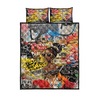 Black Her Story Graffiti Queen Quilt Bed Set Black Woman Empowerment - Wonder Print Shop