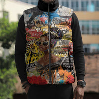Black Her Story Graffiti Queen Sleeveless Puffer Jacket Black Woman Empowerment - Wonder Print Shop