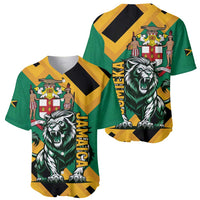Jamaica Lion Baseball Jersey Coat Of Arms - Sporty Style